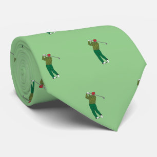 Golfer/Golf Player Silhouette Neck Tie Muster Krawatte