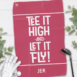 Golfer Golf Spaß Funny Sports Custom Magenta Red Golfhandtuch