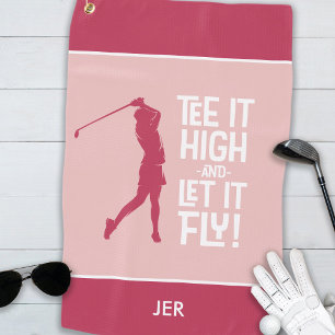 Golfer Golf Spaß Funny Sports Moderne Magenta Rot Golfhandtuch