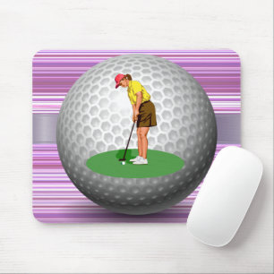 Golfer Golfball Stripe Mouse Pad! Mouse Pad Mousepad