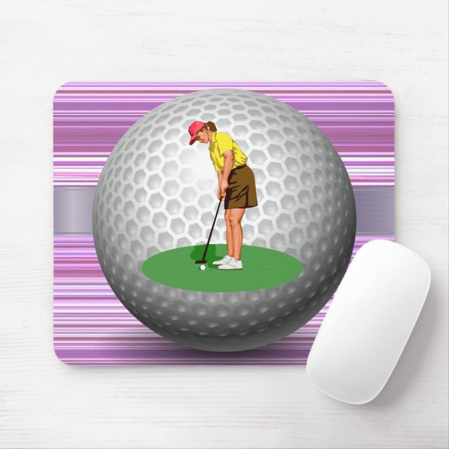 Golfer Golfball Stripe Mouse Pad! Mouse Pad Mousepad (Mit Mouse)