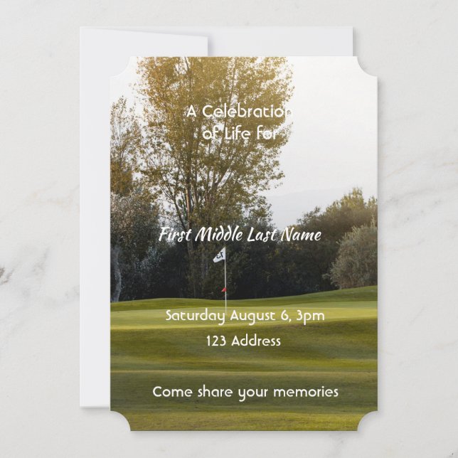 Golfer Golfplatz Golf spielen Einladung (Vorderseite)