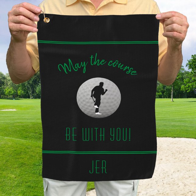 Golfer Golfplatz Schwarz Funny Funny Modernes Mit  Golfhandtuch (Von Creator hochgeladen)