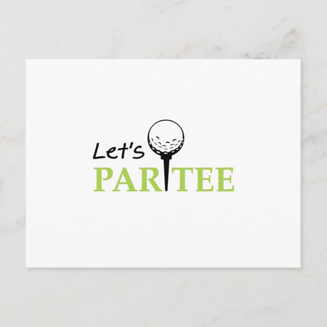 Golfer Golfspielen Golf Par Golf Funny Party Einladungspostkarte (Vorderseite)