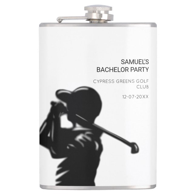Golfer-Golftrip Bachelor Party minimal Flachmann (Vorderseite)