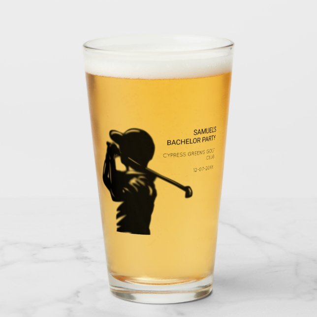 Golfer-Golftrip Bachelor Party minimal Glas (Vorne (Gefüllt))