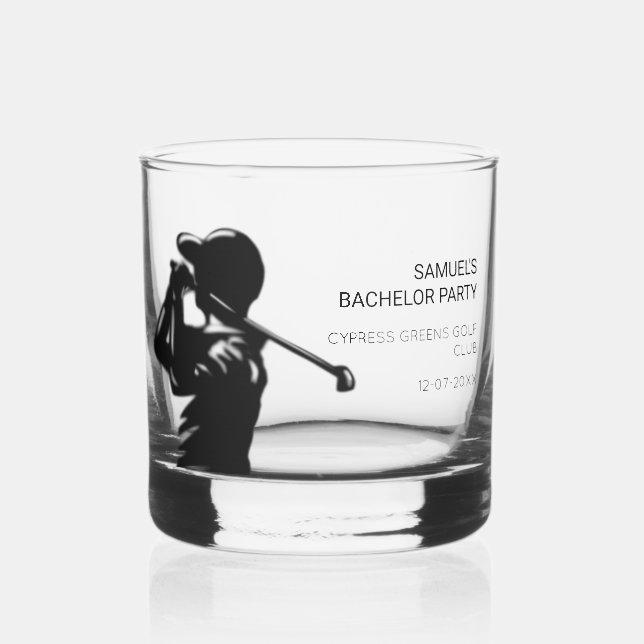 Golfer-Golftrip Bachelor Party minimal Whiskyglas (Links)