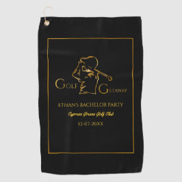Golfer Groom Bachelor Party Klassisches Luxusgold Golfhandtuch
