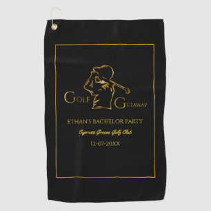 Golfer Groom Bachelor Party Klassisches Luxusgold Golfhandtuch