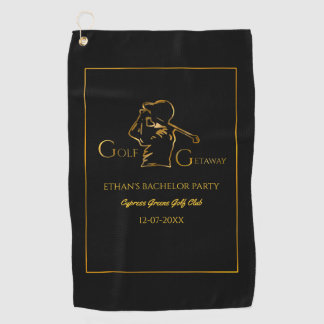 Golfer Groom Bachelor Party Klassisches Luxusgold Golfhandtuch