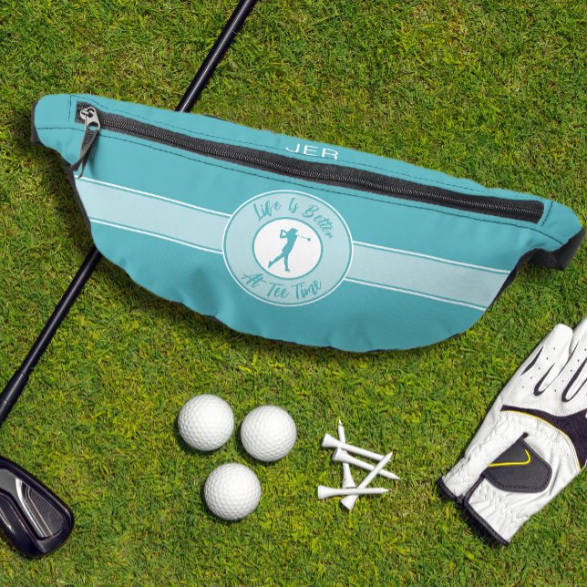 Golfer Humour Golf Tee Sports Monogramme Turquoise (Golfer Humor Golf Tee Sports Monogram Teal For Her Fanny Pack)