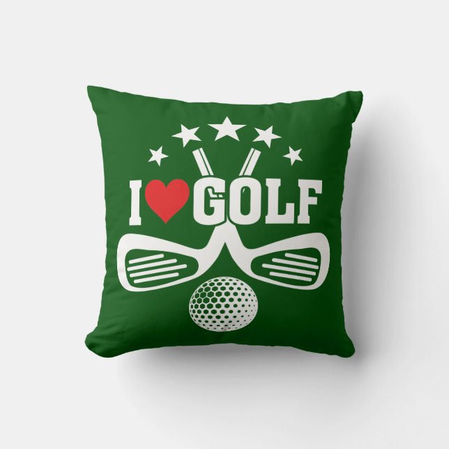 Golfer - I Liebe Golf, Golf Kissen (Vorderseite)