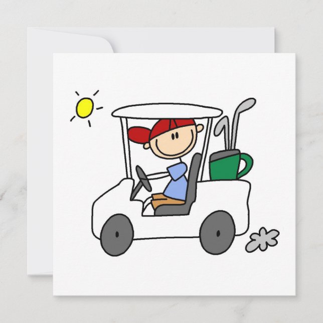 Golfer im Golf Cart (Vorderseite)