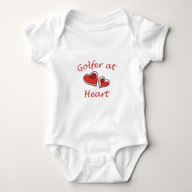 Golfer im Herzen Baby Strampler (Vorderseite)