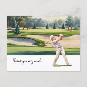 Golfer im Weihnachtsgolfplatz Postkarte