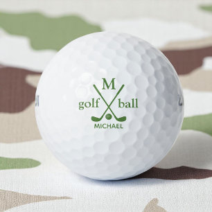 Golfer Initial und Name . Army-Green Monogram Golfball