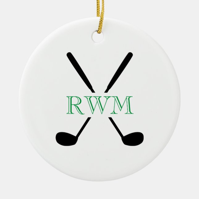 Golfer INITIALS Clubs Golfspiel Zeitloses Golfspie Keramik Ornament (Vorne)