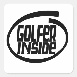 Golfer Inside Quadratischer Aufkleber