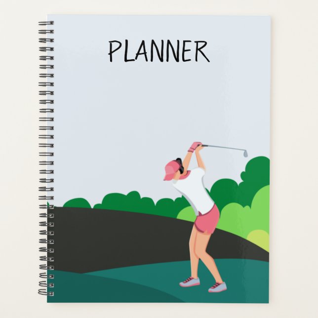 Golfer ist Golfer für Lady Frau  Planer (Vorderseite)