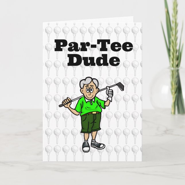 Golfer-Karte für ältere Graue Haare Karte (Vorderseite)