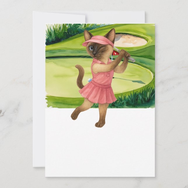 Golfer Katze Turnier Einladung (Vorderseite)