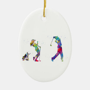 Golfer Keramik Ornament