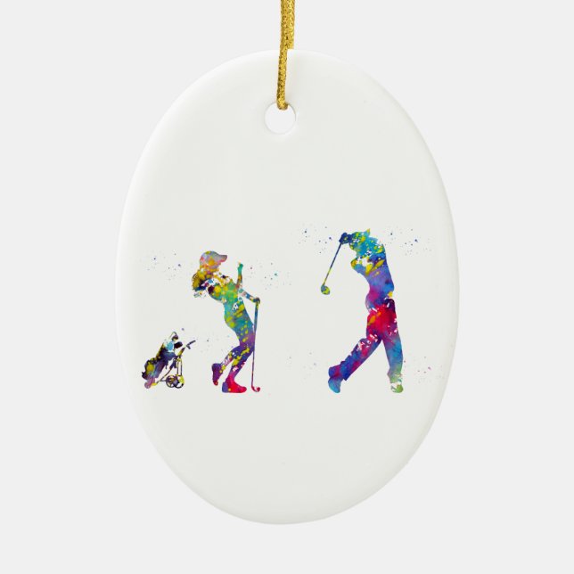 Golfer Keramik Ornament (Vorne)