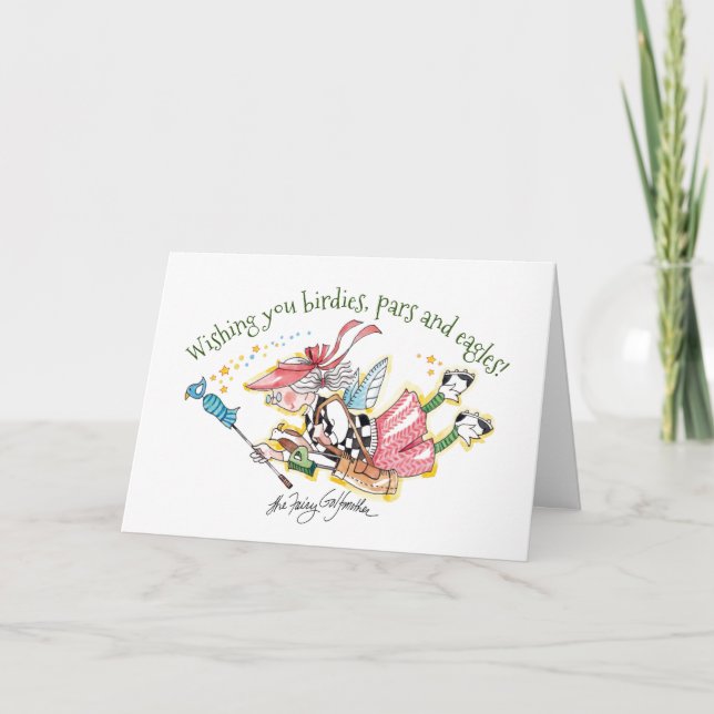 Golfer Lady Birthday & Fairy Golfmother wishes (Vorderseite)