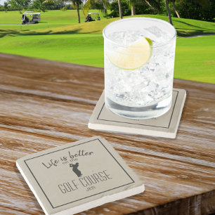 Golfer Leben ist besser Golf Zitat Sport Steinuntersetzer