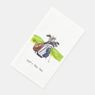 Golfer Let's Par T-Shirt für Party Serviette