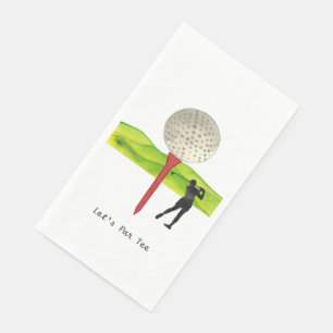 Golfer Let's Par T-Shirt für Party Serviette