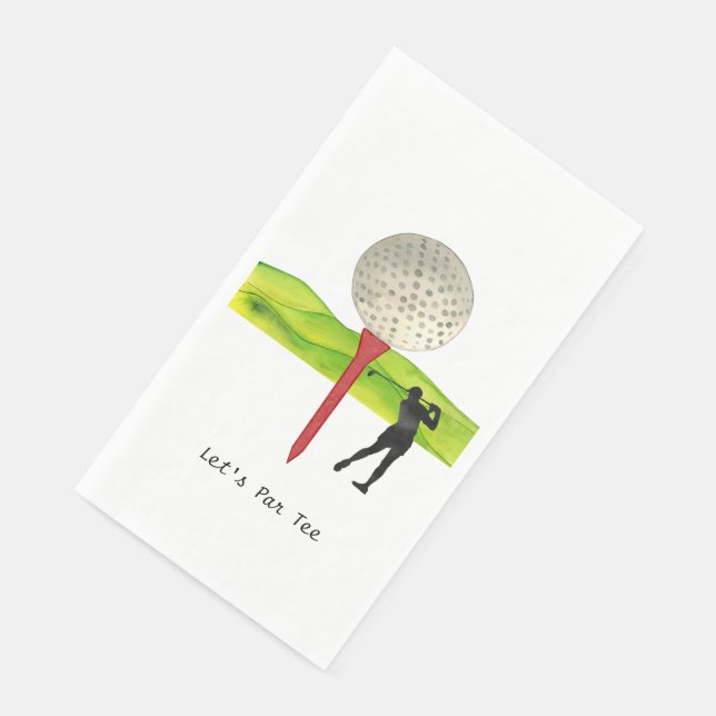 Golfer Let's Par T-Shirt für Party Serviette (Ecke)
