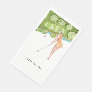 Golfer Let's Par T-Shirt für Party Serviette