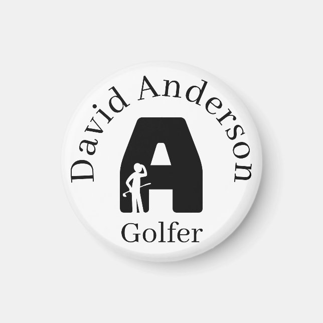 Golfer Letter A Magnet (Vorne)