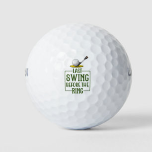 Golfer letzter Schwung vor der Ringbachelor-Party Golfball