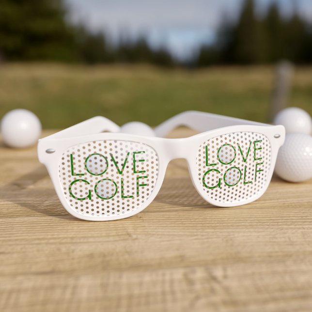 Golfer Love Golf White Retro Lunettes de soleil (Love Golf and sunglasses? These are just for you)