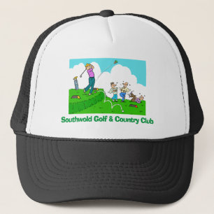Golfer macht Golf & T-Shirts schlecht. Truckerkappe