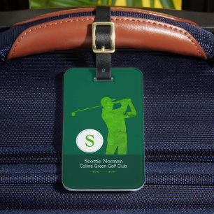 Golfer Mann mit Golf Club Cool Green Gepäckanhänger