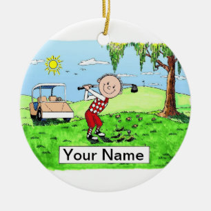 Golfer - Männchen Keramik Ornament