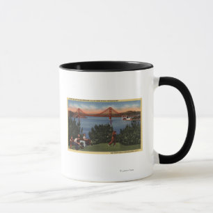 Golfer mit Golden Gate Bridge im Hintergrund Tasse