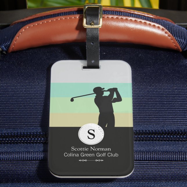 Golfer mit Golf Club Gepäckanhänger (Vorderseite Insitu 2)