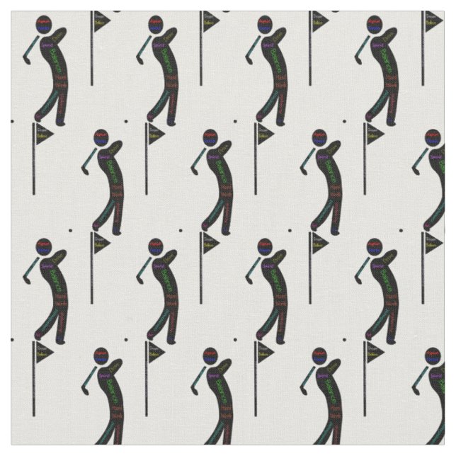 Golfer mit Motivierend Golfwörtern Stoff (Nahaufnahme)