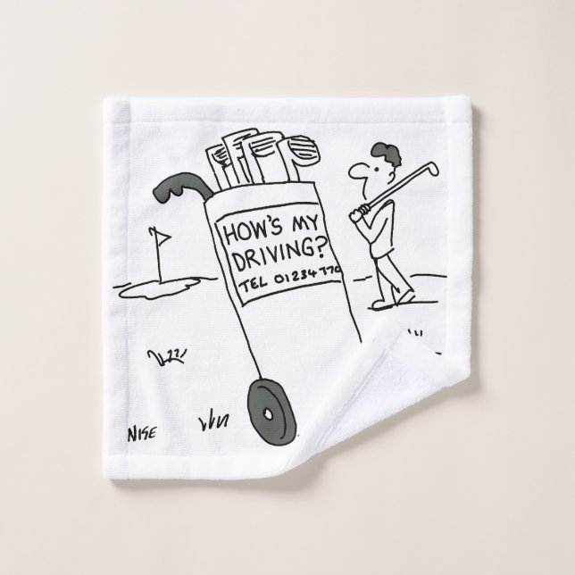 Golfer mit Sign Sprichwort Wie fahre ich? Funny Waschlappen (Waschlappen)
