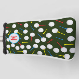 Golfer Modernes Gemustertes Monogramm Golf Headcover