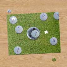 Golfer Monogram Golf Balls Green Jigsaw Puzzle