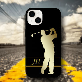 Golfer-Monogramm-Silhouette Case-Mate iPhone Hülle