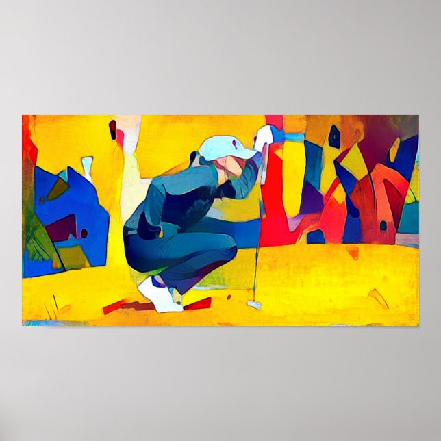 Golfer - Original Golf Art Printwerbung Poster (Vorne)