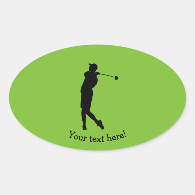 Golfer Ovaler Aufkleber (Vorderseite)