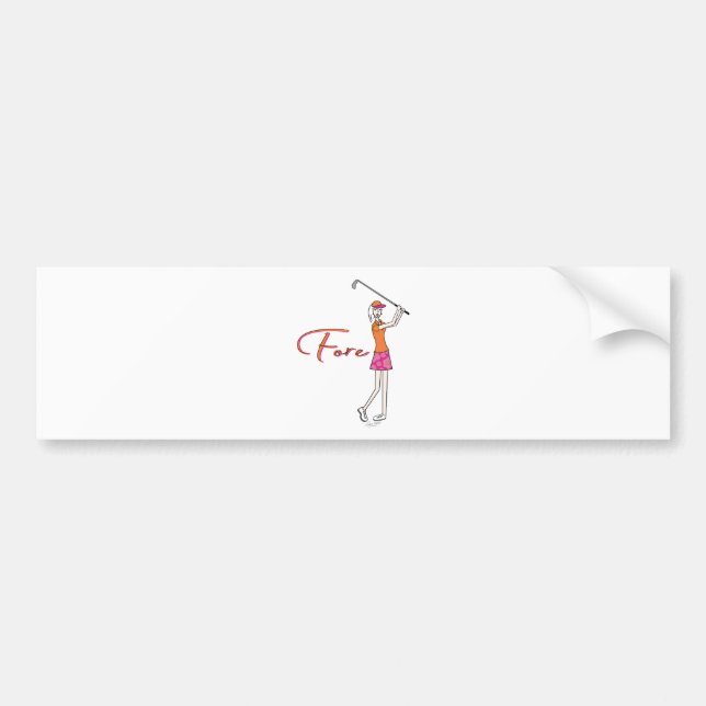 Golfer_Palm Strand-Dame Collection Autoaufkleber (Vorne)