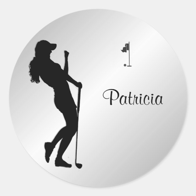 Golfer Personal Runder Aufkleber (Vorderseite)